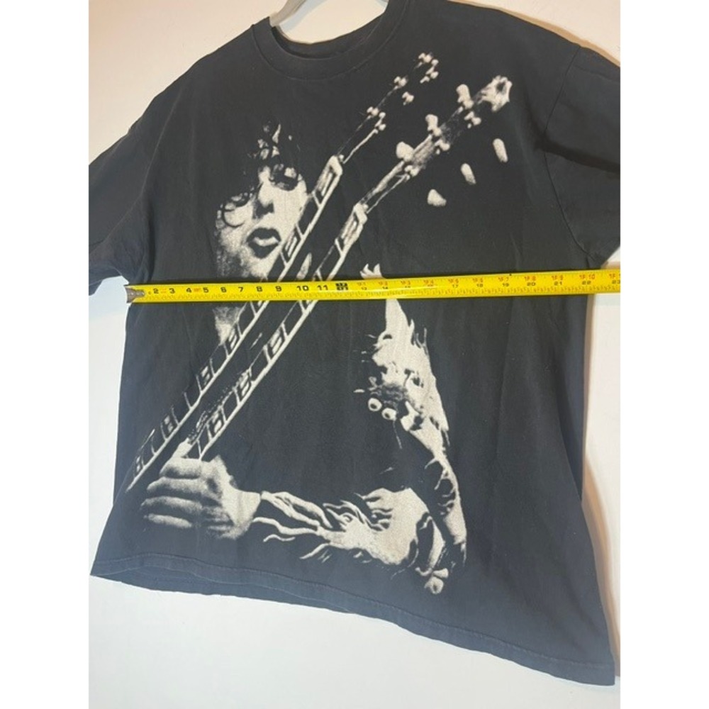 Jimmy Page Black Vintage Double Neck Guitar T Shirt No Tag Sz L/XL - Picture 3 of 4